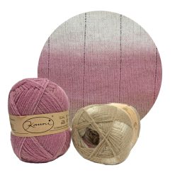 Kauni effectgaren 8/2 EJ beige lichtroze