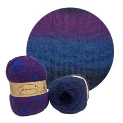 Kauni effectgaren 8/2 EL blauw/paars/donkerblauw