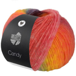 Lana Grossa Candy kleur 5 rood/oranje/geel/paars – bolfoto