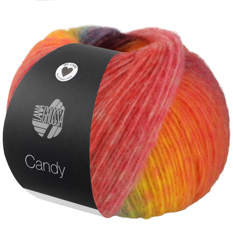 Lana Grossa Candy kleur 5 rood/oranje/geel/paars – bolfoto
