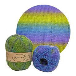 Kauni effectgaren 8/2 EKS lila/groen/l. blauw