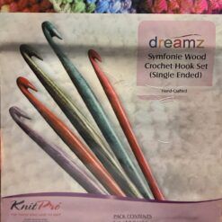 KnitPro Dreamz Symfonie Wood houten haaknaaldenset enkelzijdig, 8 haaknaalden 3,5 tot 8 mm