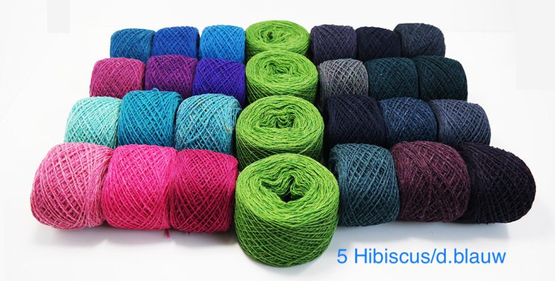 Shetlandwol Finlandia pakket 5 Hibiscus/donkerblauw