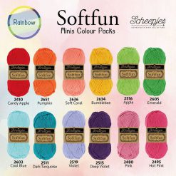 Alternative view of Scheepjes Softfun colourpack RAINBOW 12 x 20 gram